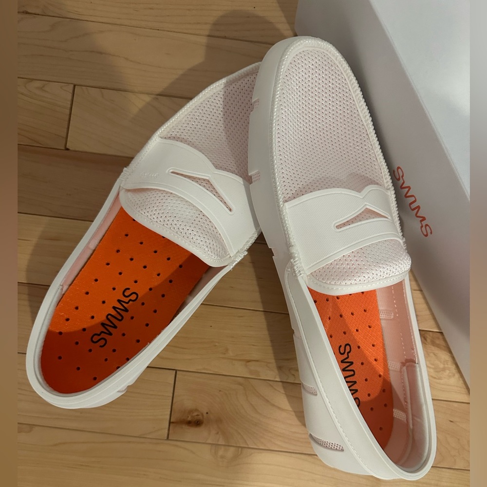 Brand new in box Men’s Swims penny loafers in white size 12